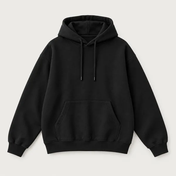 Illustrative image for Pull Up Hoodie Boxy · Round Black