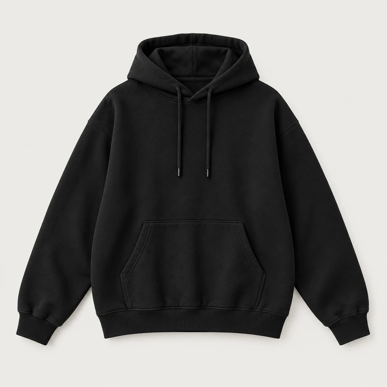 Illustrative image for Pull Up Hoodie Boxy · Round Black